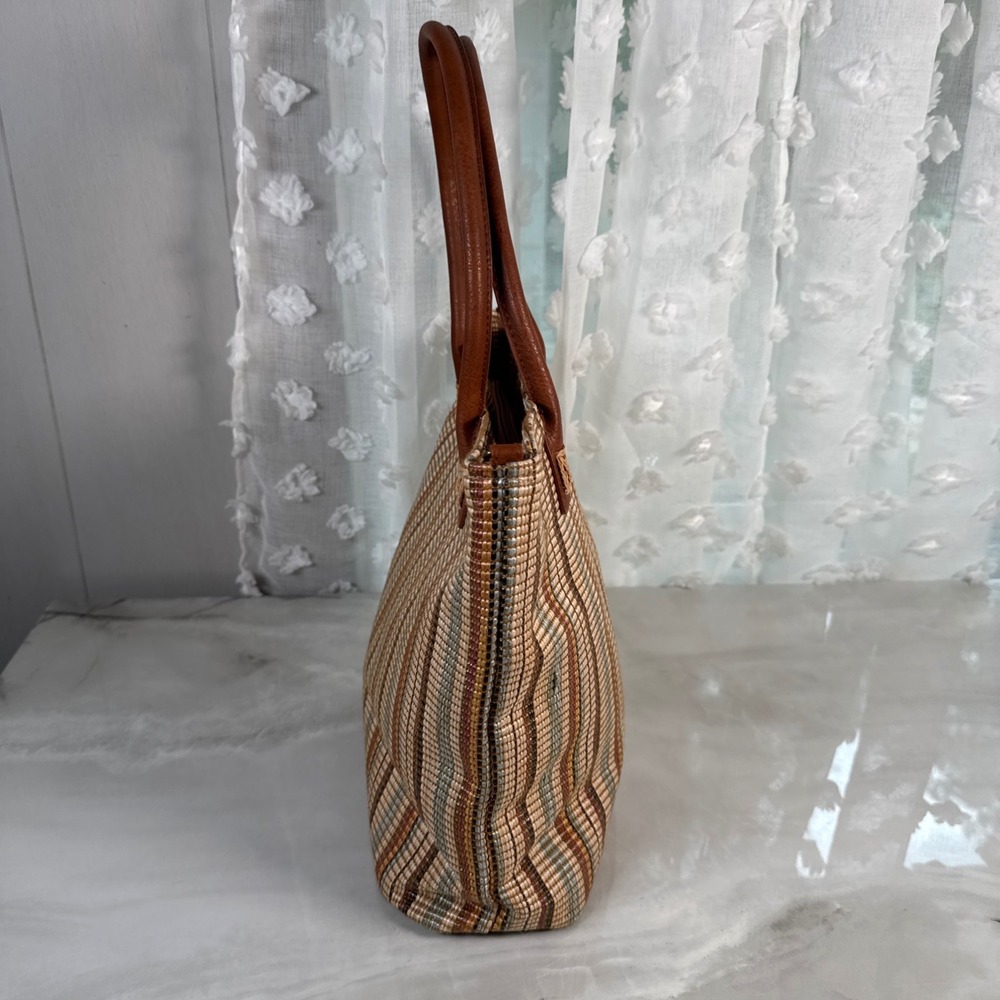 Sun N Sand Woven Striped Tote Bag Zip Close Summer Beach Resort Vacation Cruise - Picture 5 of 12